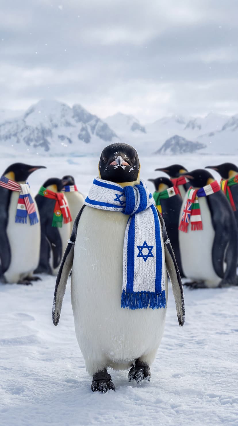פינגווין עם דגל 3